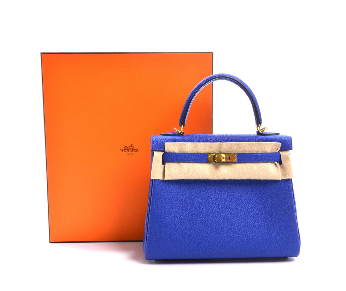 Hermes Birkin bag 25 Blue royal Togo leather Gold hardware